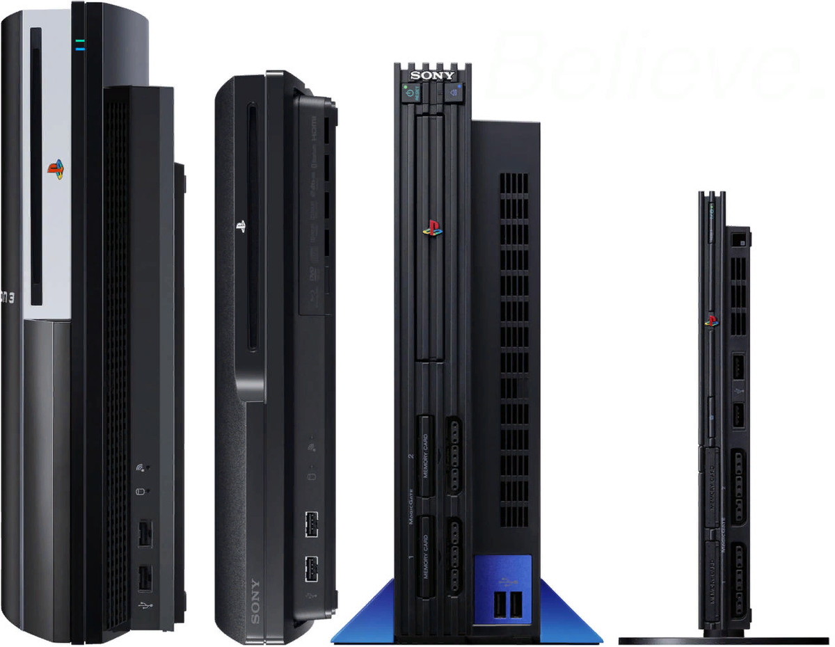 Игровые консоли разных поколений от Sony