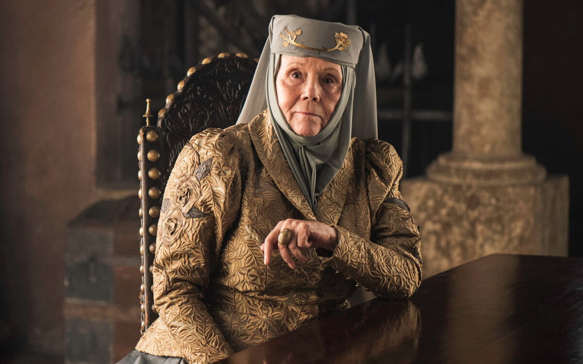 Дайана Ригг в роли леди Оленны Тирелл; иллюстрации из открытых источников (Яндекс-Картинки)