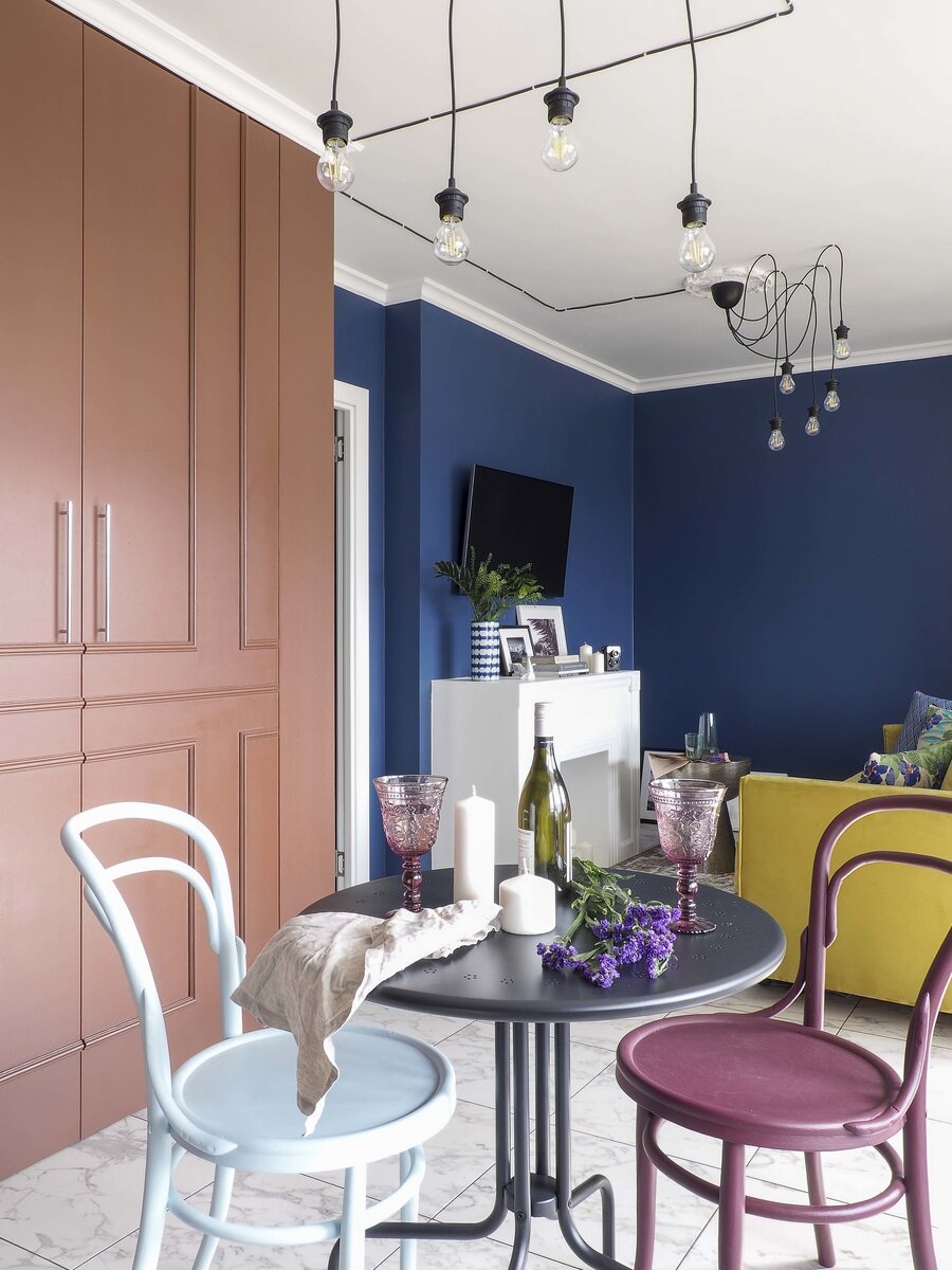 Вид из зоны кухни в гостиную. Декор, ИКЕА.