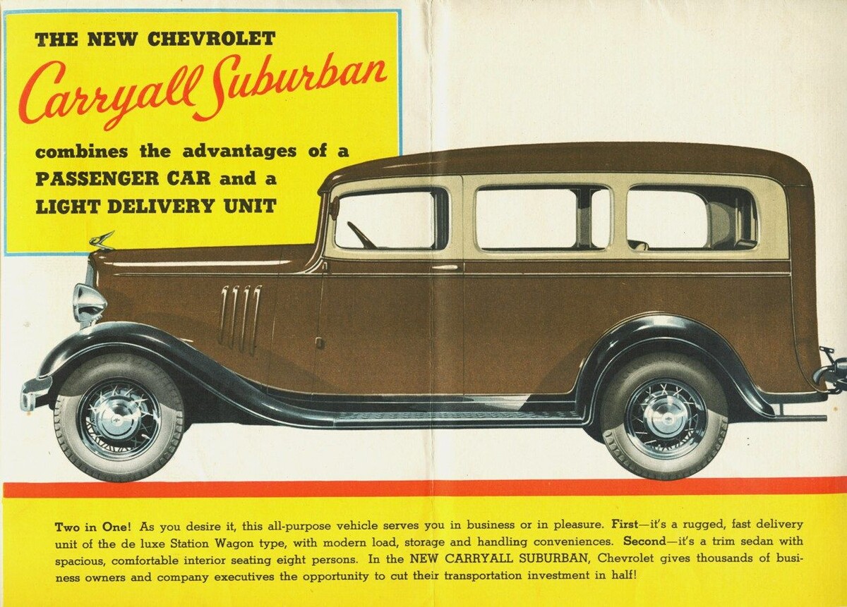 Рекламный постер Chevrolet Carryall Suburban 1935