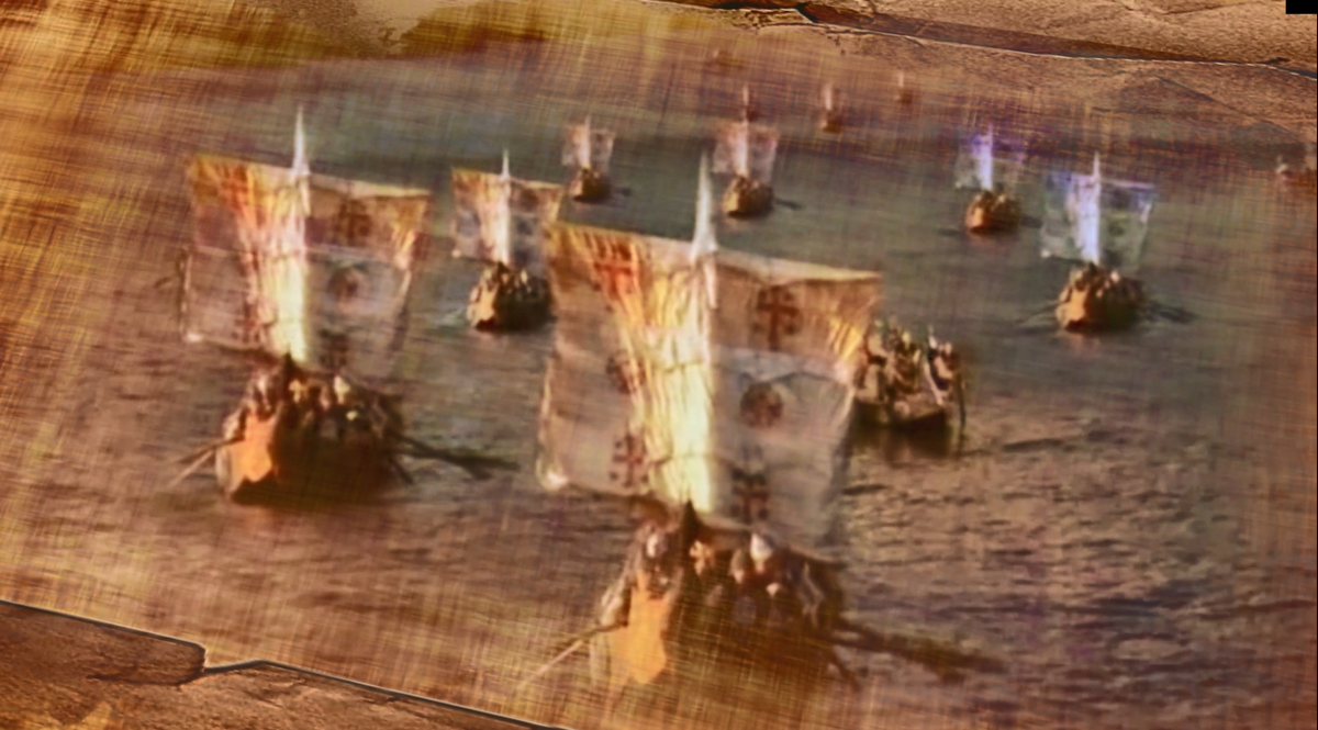 Оживленное движение на Волге 10-13 веках (корабли не арабские) Рисунок. 