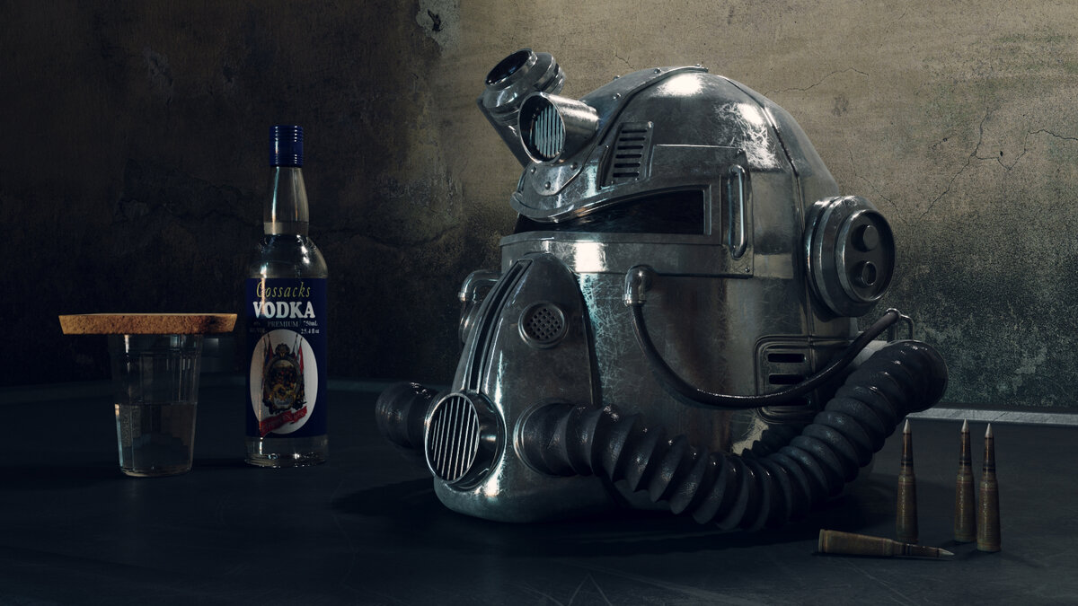 Fallout 4 Fan Art- T51 Power armor, Helmet. Шлем силовой брони. | Alaf 3D  Art | Дзен