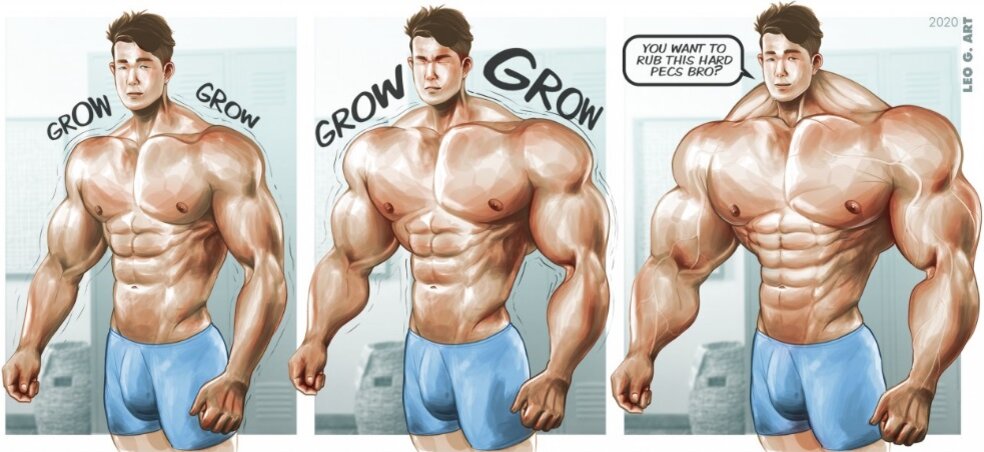 В идеальных условиях мышцы должны расти до того уровня, который понравится, и затем сохраниться на нем, не сдуваясь даже при отсутствии тренировок. По второй части гормон роста не помощник, это уже вопрос к ингибитору миостатина, теме следующего материала.