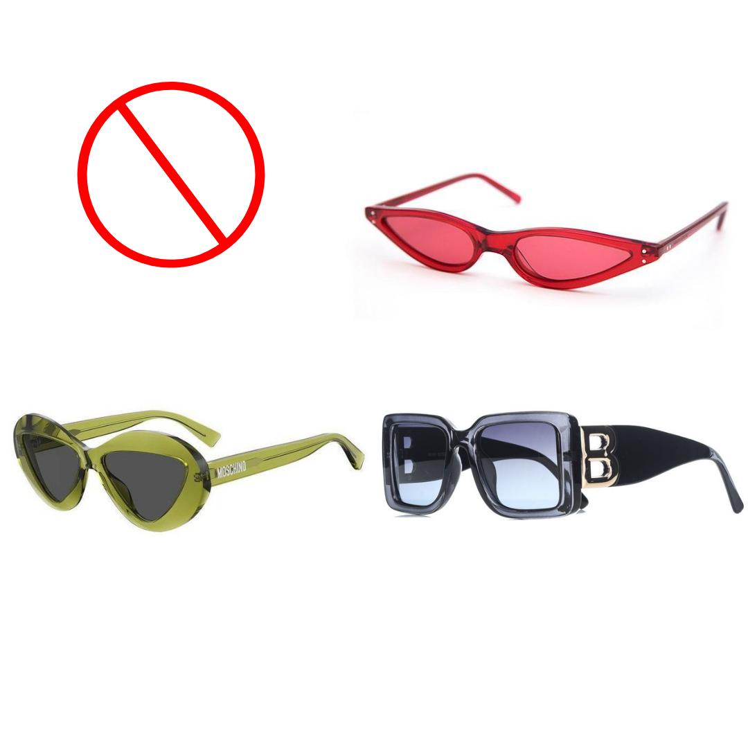 Оправы, которые не подходят.