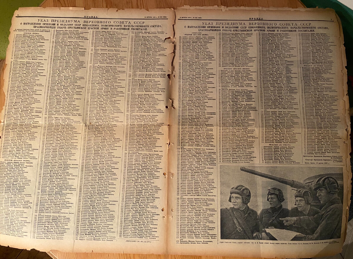 Целый разворот с награжденными, только Орденом «Красное знамя» 595 человек