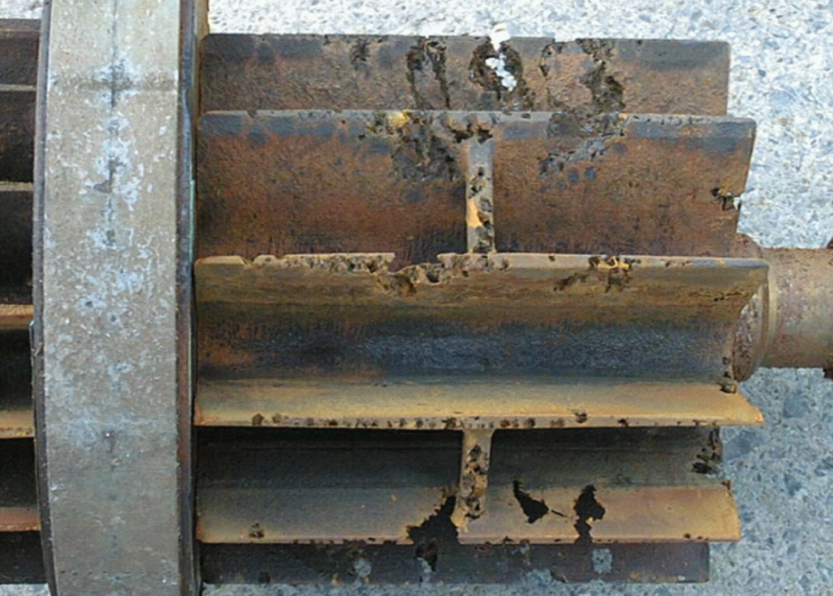 Повреждения, вызванные кавитацией 