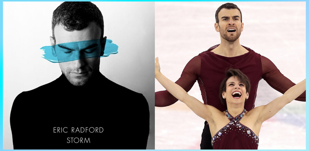 Обложка трека Storm, и канадская спортивная пара - чемпионы мира 2015, 2016, олимпийские чемпионы в командном турнире 2018 - Эрик Рэдфорд и Меган Дюамель (коллаж автора, источник - Richard Heathcote/Getty Images)