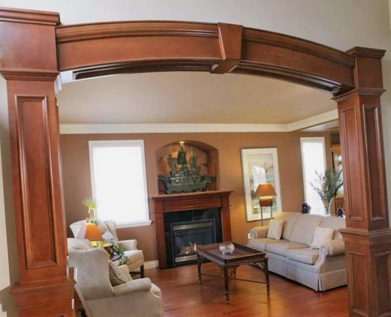 отделка арки деревом