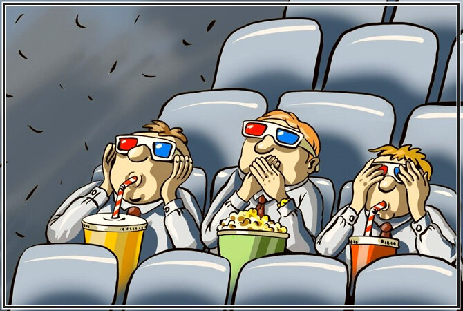 В кинотеатре билетёрша говорит опоздавшему зрителю: - Фильм идёт уже двадцать минут. Пройдите как можно тише в свой ряд.
- А почему тише? Все спят, что ли?