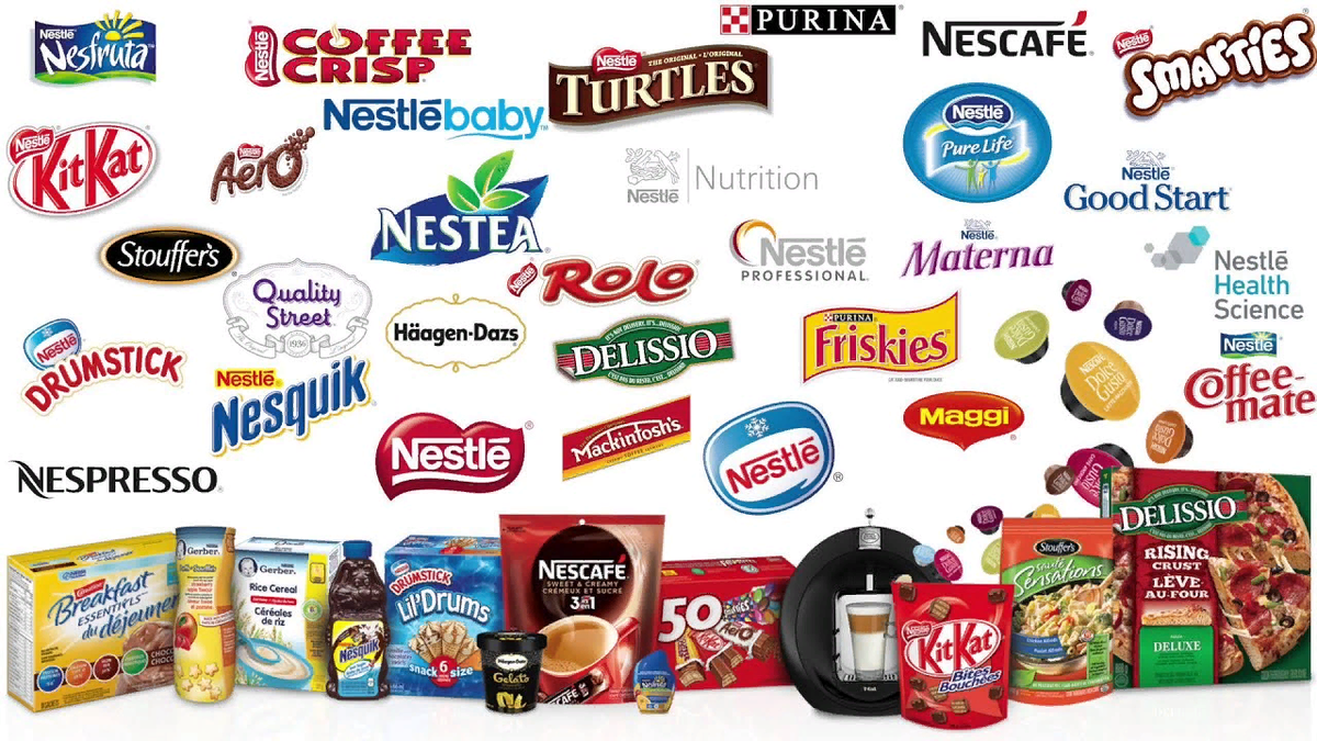 Продукция компании Nestle S.A. Взято из открытых источников