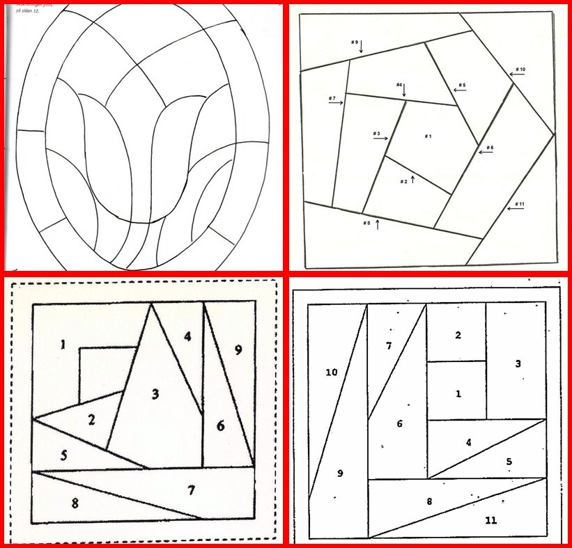 Техника витраж в пэчворке схемы