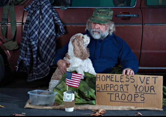 Бездомный в США.