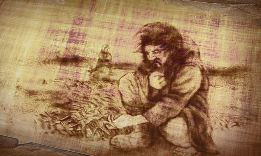 Голод 1601-1603гг. Рисунок песком