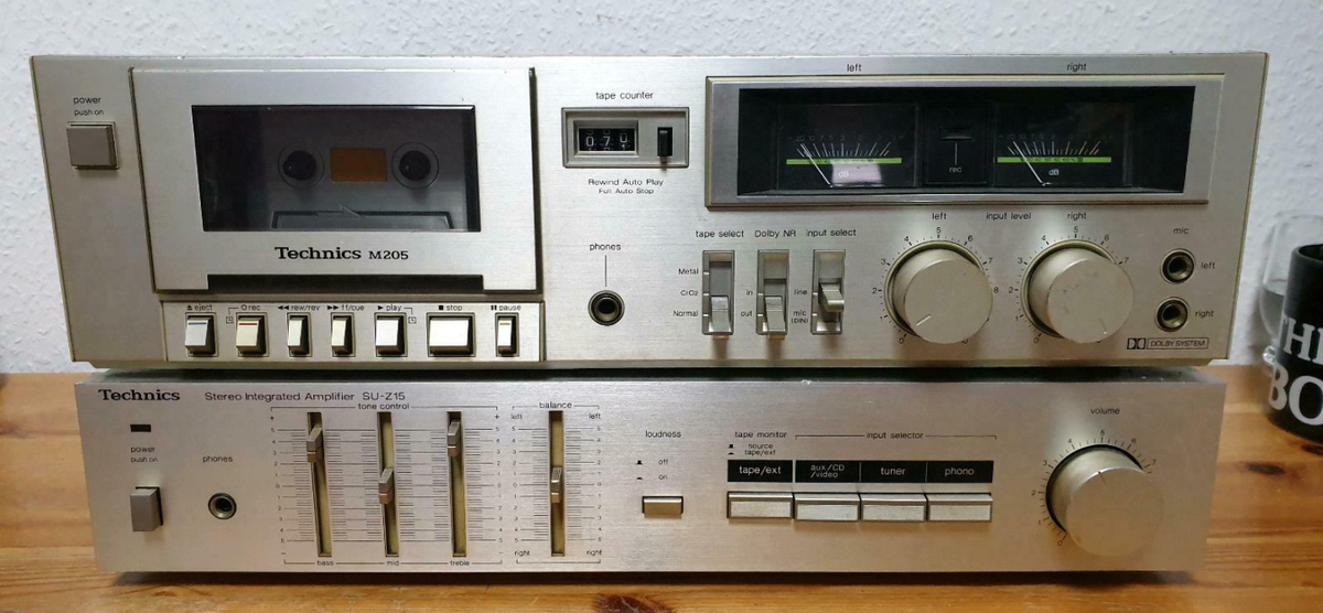 Дека и усилитель Technics M205  и Technics SU-Z15.