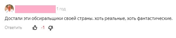Скриншот (один из комментариев к статье)