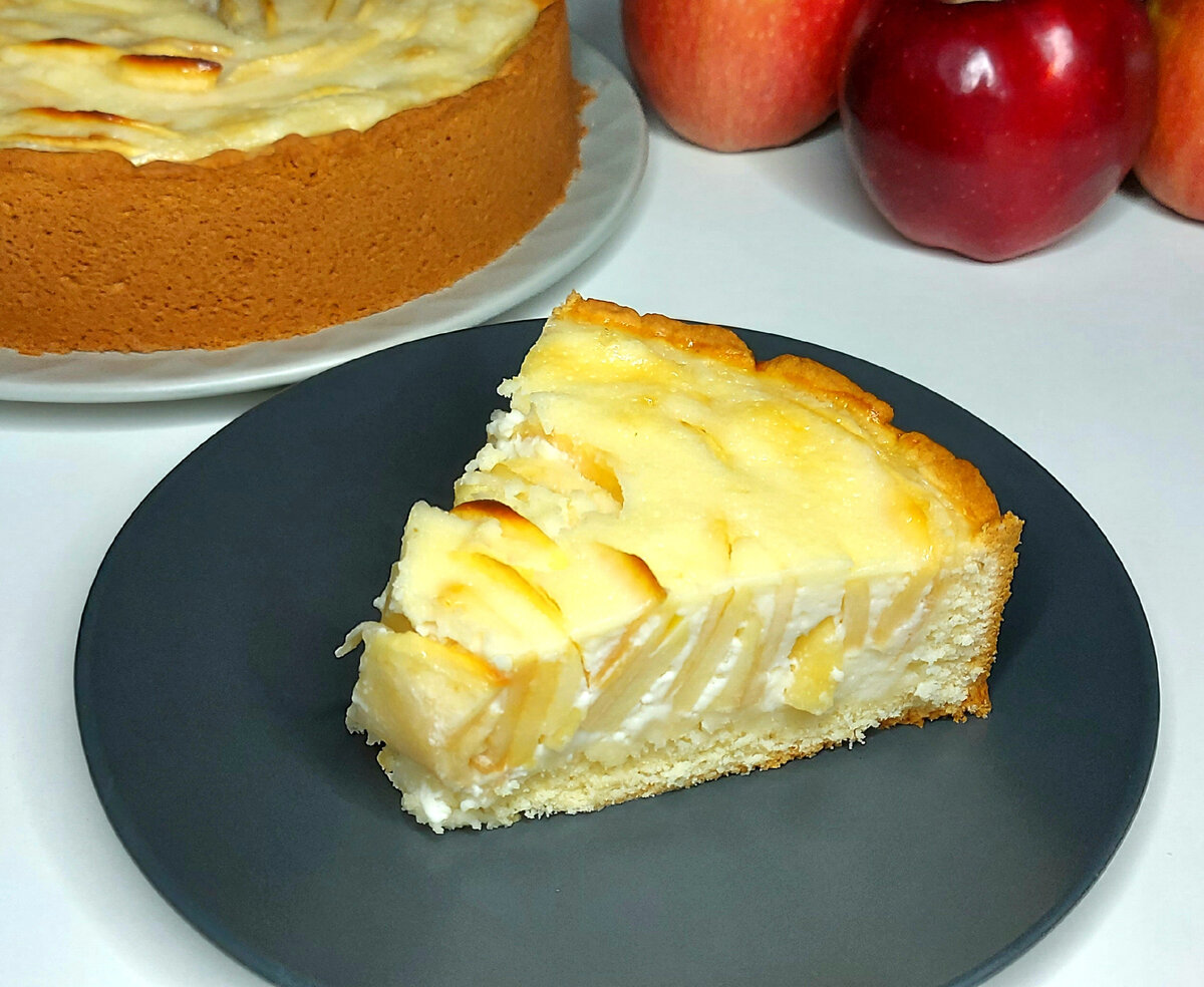 Яблочно-сметанный тарт🍏 Или яблоки в сметанной заливке👍🏻 | Кира  Гончарова - рецепты | Дзен