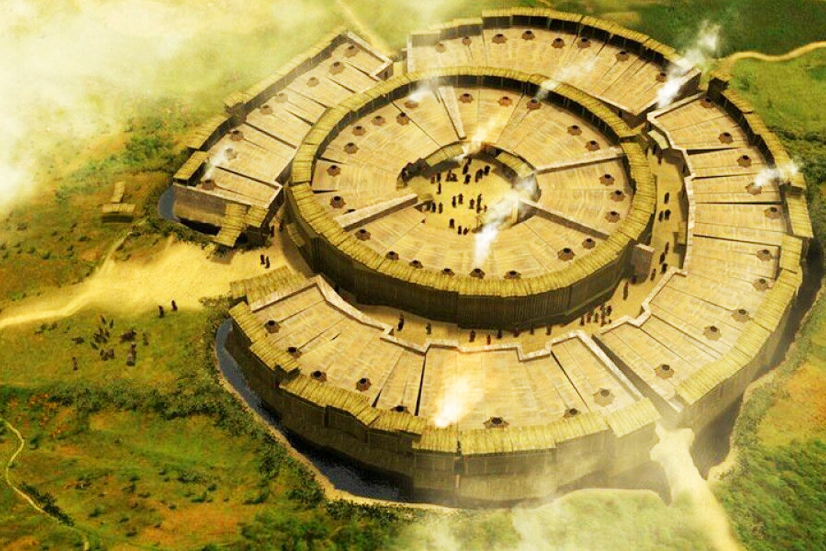 Аркаим. Реконструкция поселения.