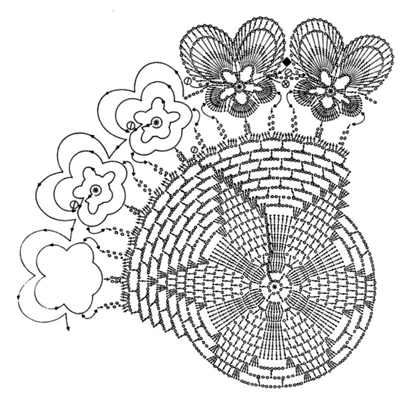 большие салфетки крючком со схемами