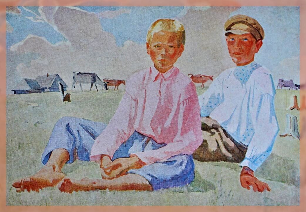 1933 "Отдыхающие дети." (холст, масло)
