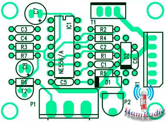 Расположение компонентов на печатной плате