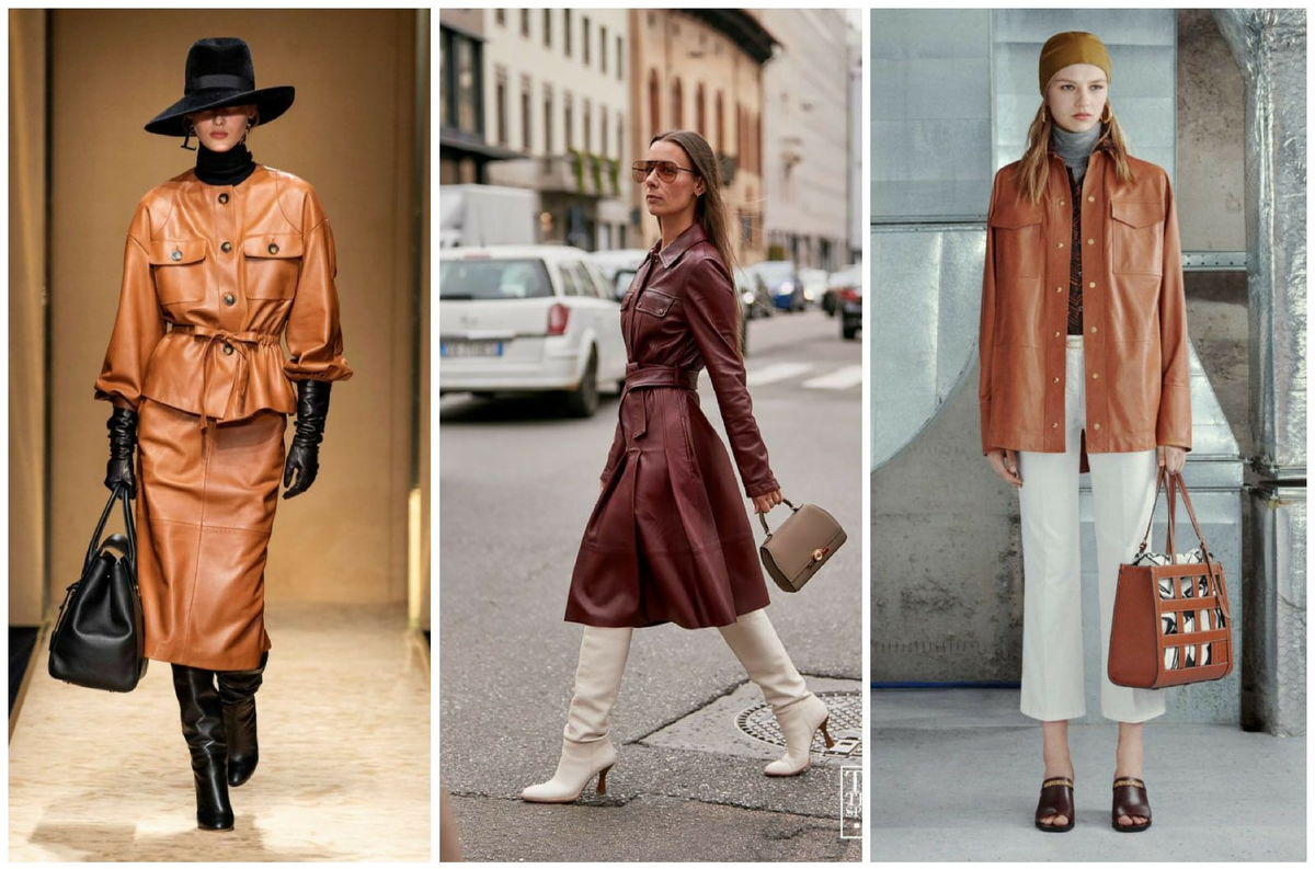 Модная кожа - это уже тренчи и пиджаки-рубашки, но косухи все равно отвоевали себе местечко в модном гардеробе