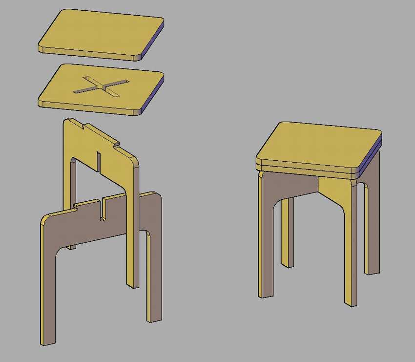 Делаем табурет своими руками: чертеж и инструкция к сборке