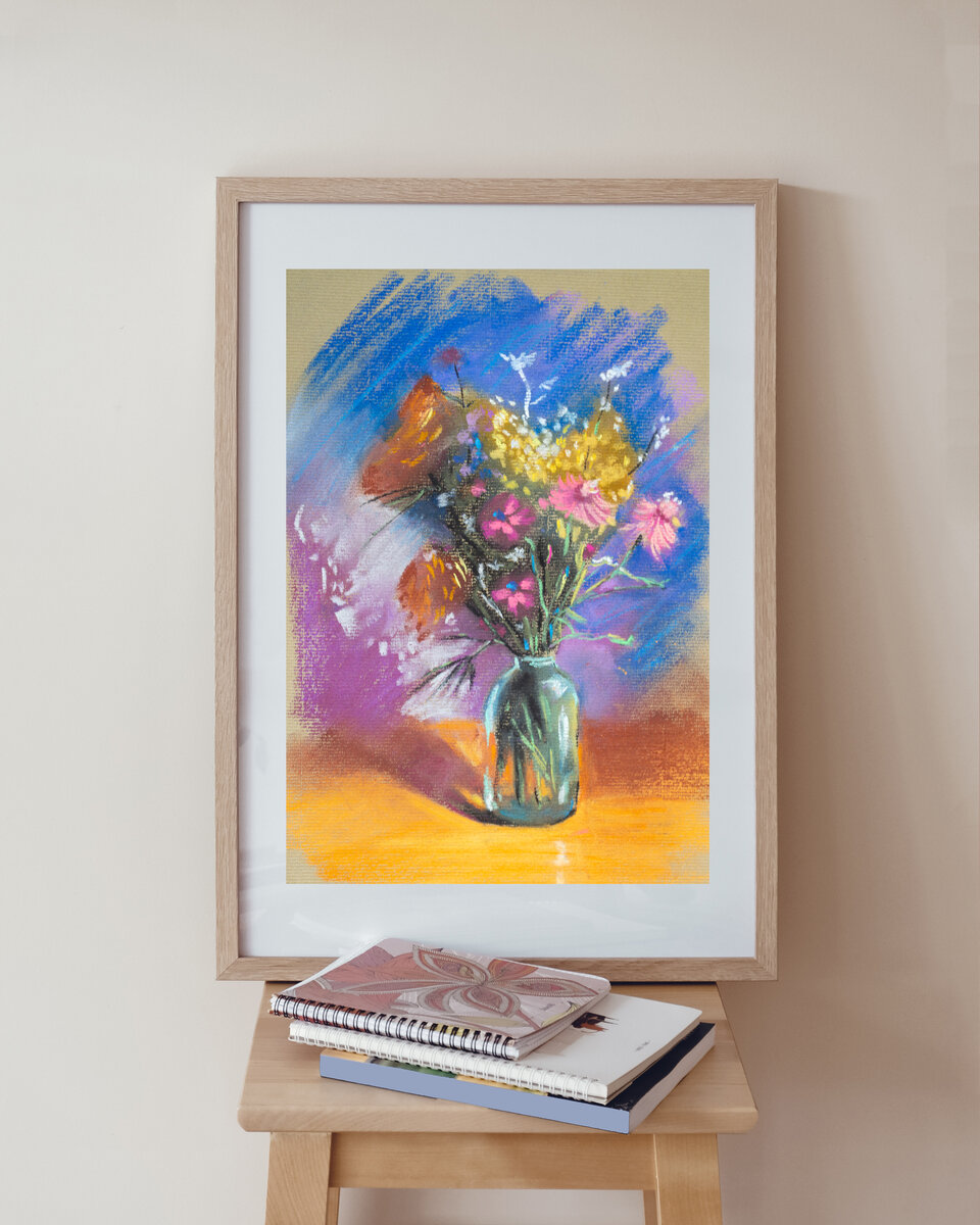 Пример оформления картины в рамку с паспарту