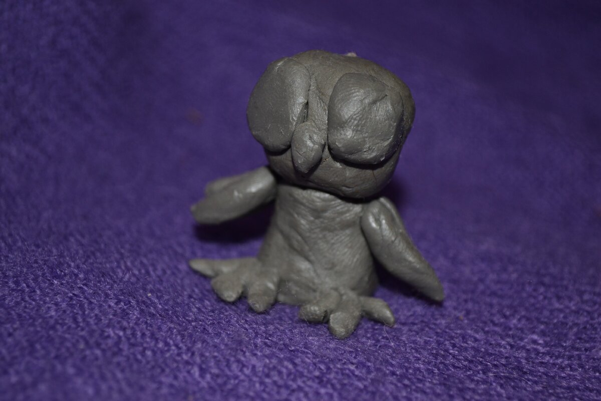 Сова из пластилина от брата