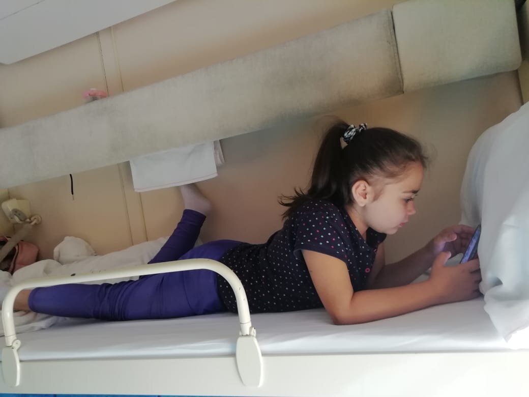 Моя внучка в поезде