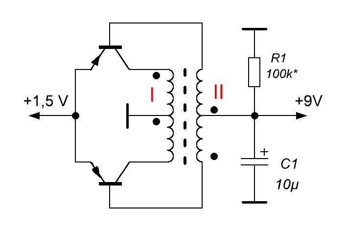 Преобразователь постоянного напряжения 1,5 — 9 вольт