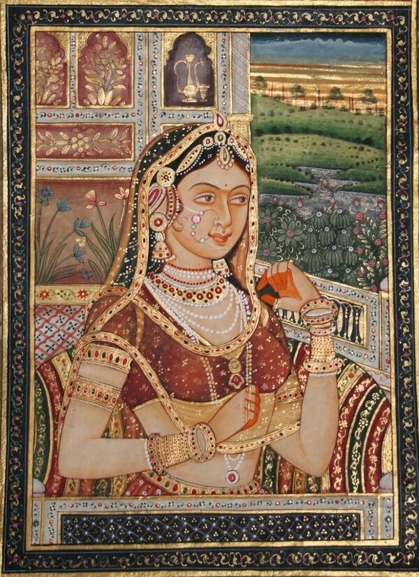 Серьги каффы в традиционной индийской живописи 