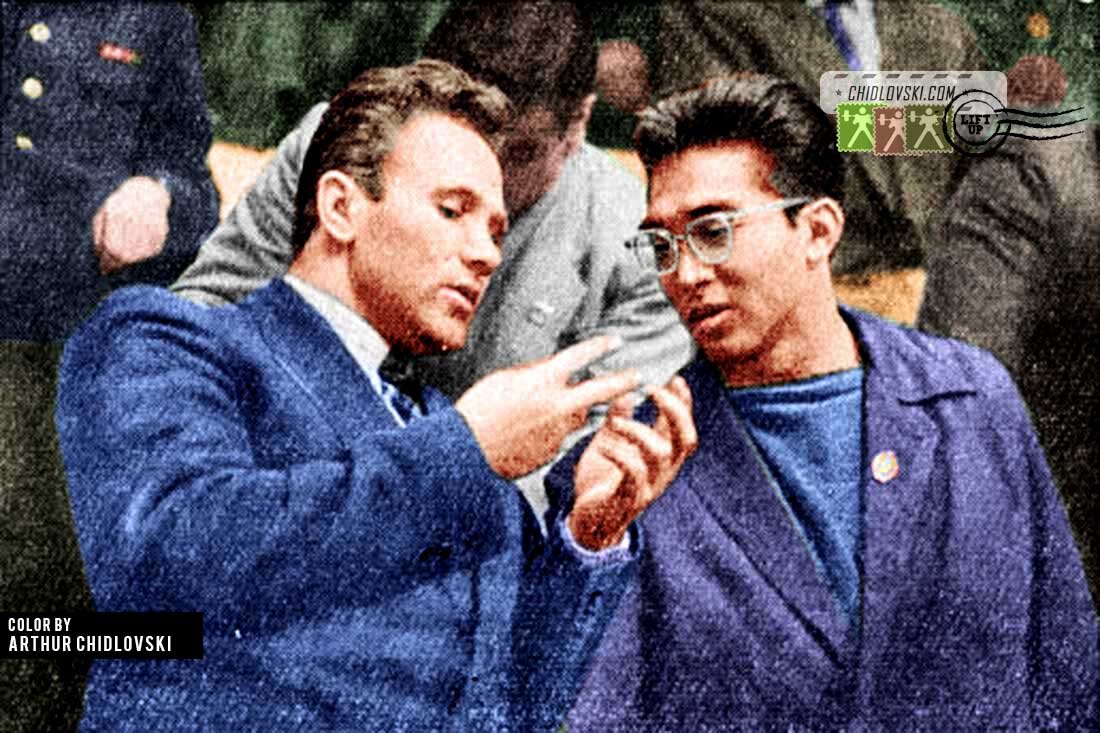 Томми Коно и Федор Богдановский в Москве (1958)