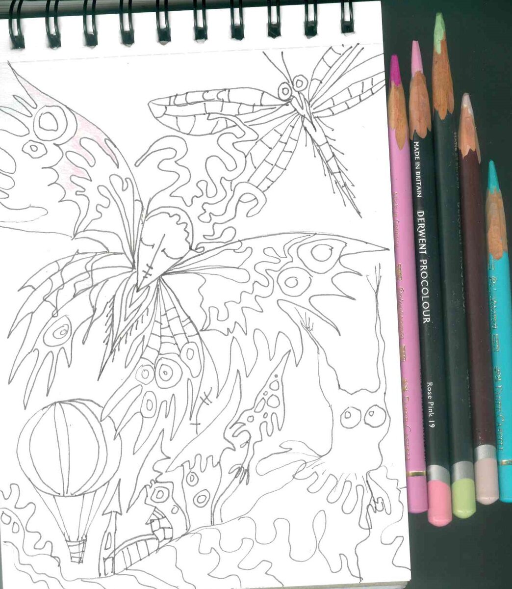 Контур и пять случайно выбранных карандашей