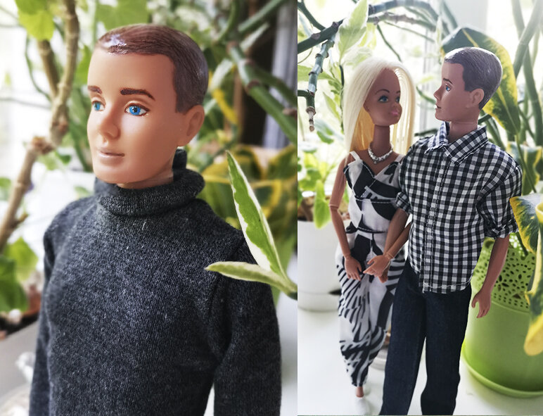 У меня Кен Маттелович в таком виде, прогуливается по подоконнику время от времени, живет в темной коробке в прохладном месте, чтобы не слинять и не выцвести. Все  таки возраст уже не пионерский.