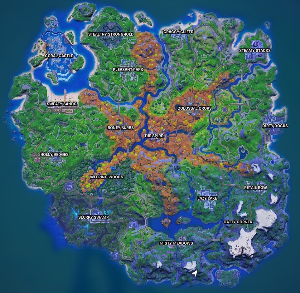 Карта Fortnite для 6 сезона. (Изображение предоставлено Epic Games)