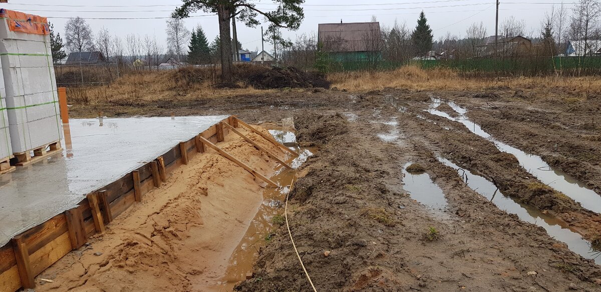 Весна 2020 г. Привезли блок для строительства дома