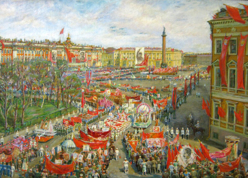 Викулов Василий Иванович. Демонстрация на площади Урицкого. 1937 г. 