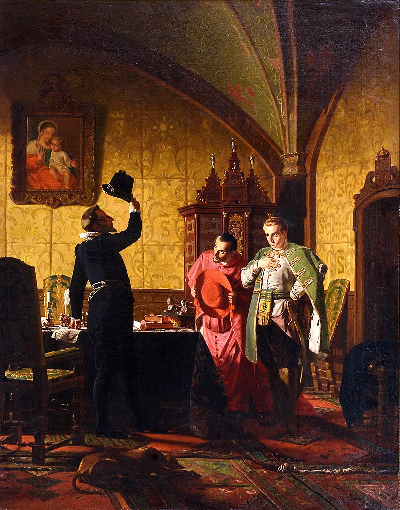 1874 г., Н. Неврев. Присяга Лжедмитрия I польскому королю Сигизмунду III на введение в России католицизма 
