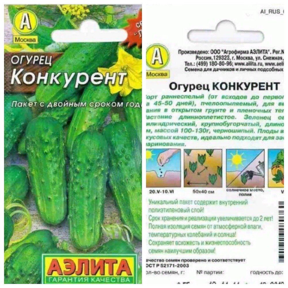 Семена огурцов Конкурент