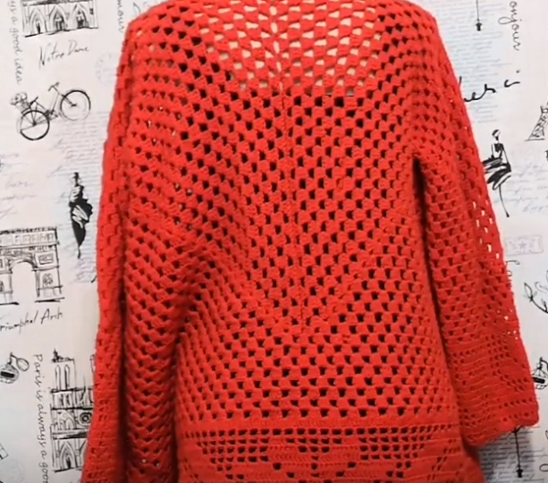 Кардиган из шестиугольников.