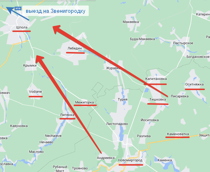 Упомянутые в статье населенные пункты, рисунок Автора