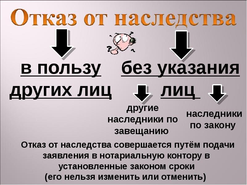 Отказ от наследства в пользу другого лица образец