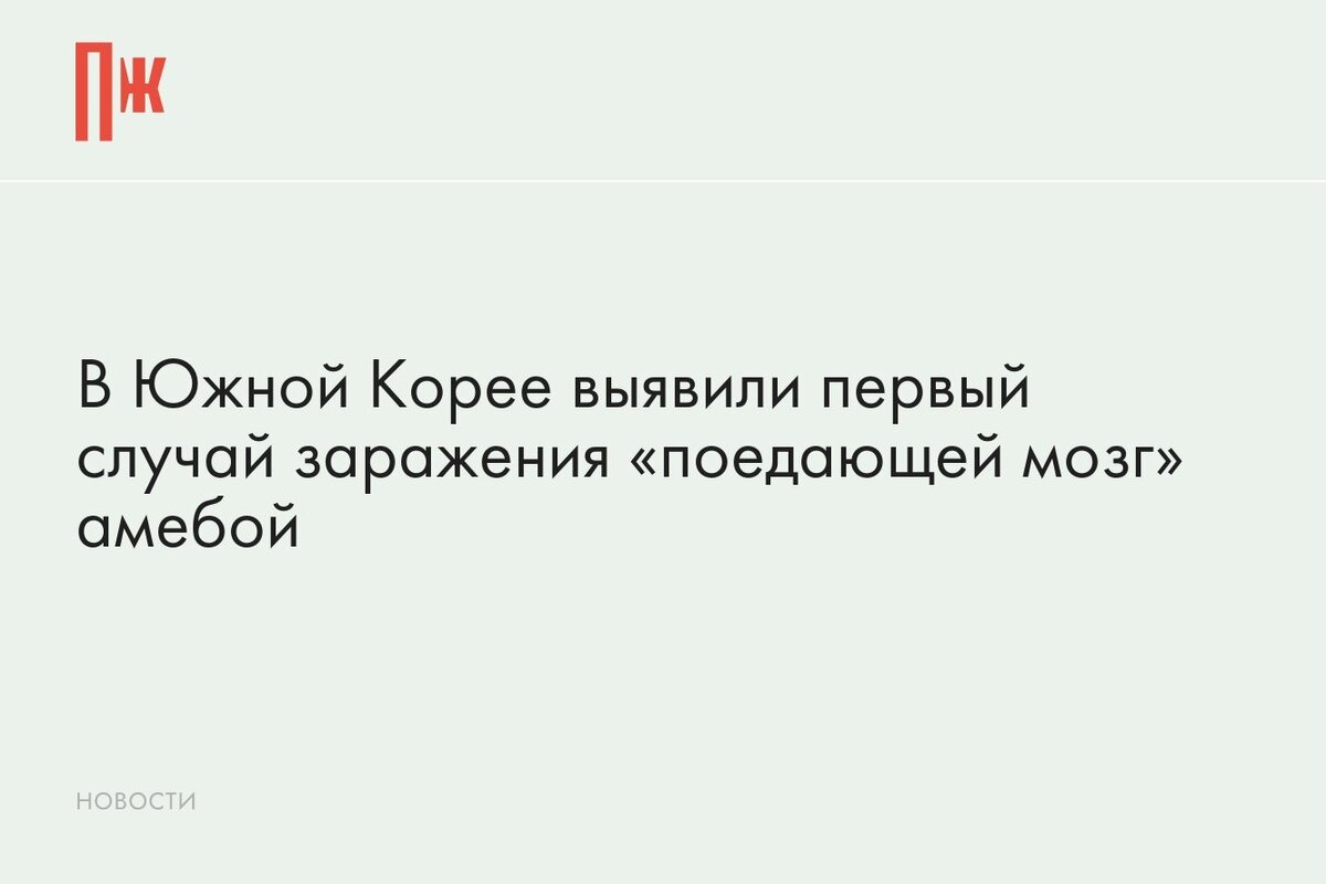     В Южной Корее выявили первый случай заражения «поедающей мозг» амебой