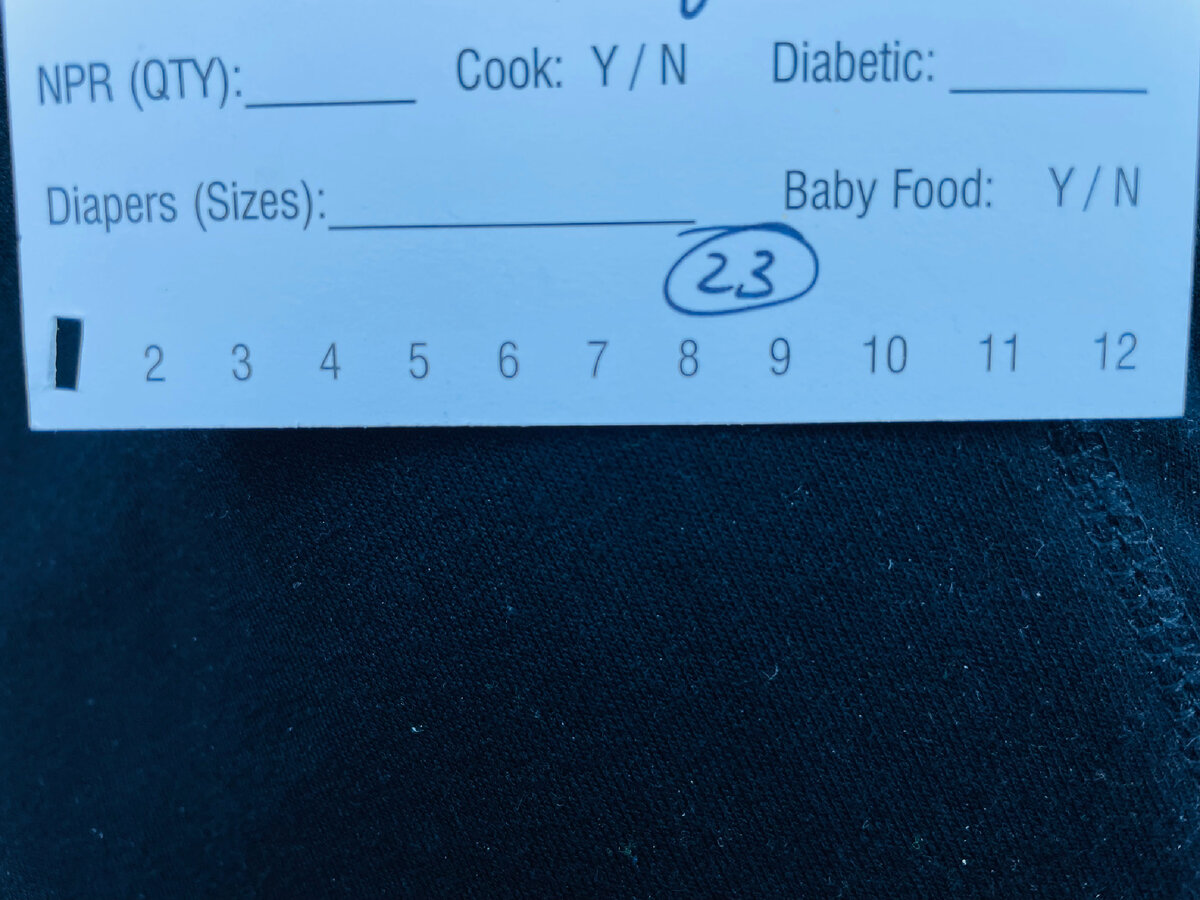 Карточка визитёра на бесплатное питание