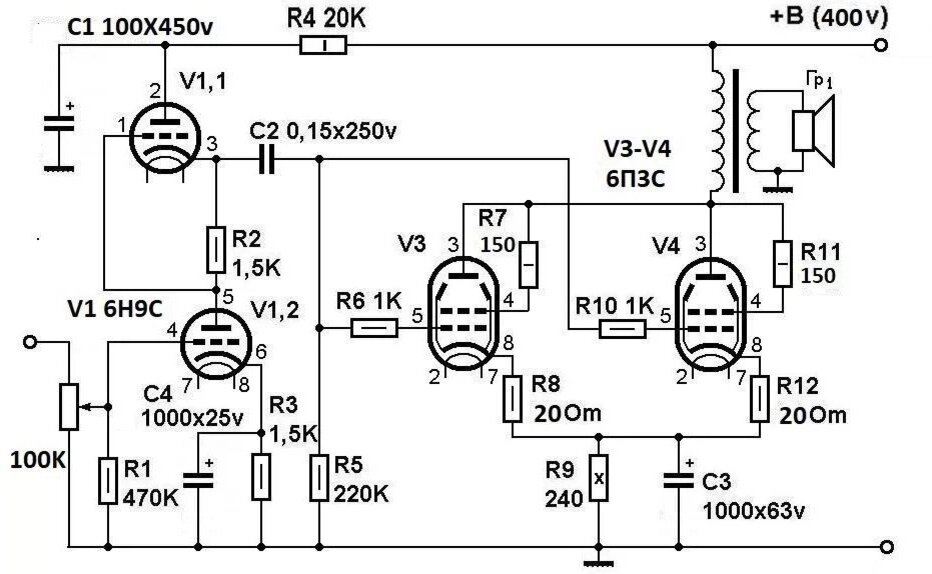 6н7с. Двухтактный ламповый усилитель на 6п3с и 6н9с. 6п1п двухтактный усилитель. 6н8с усилитель схема однотактный. Схема усилителя на 6п3с и 6н9с однотактный.