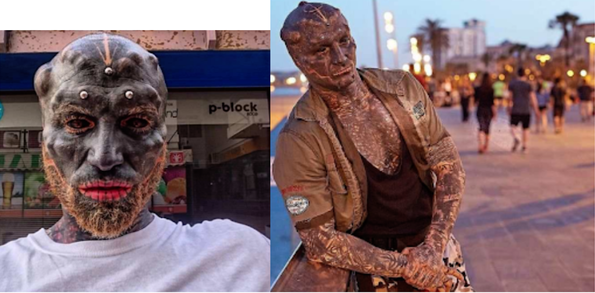 Следующий этап-татуаж глаз. Белки стали полностью черными