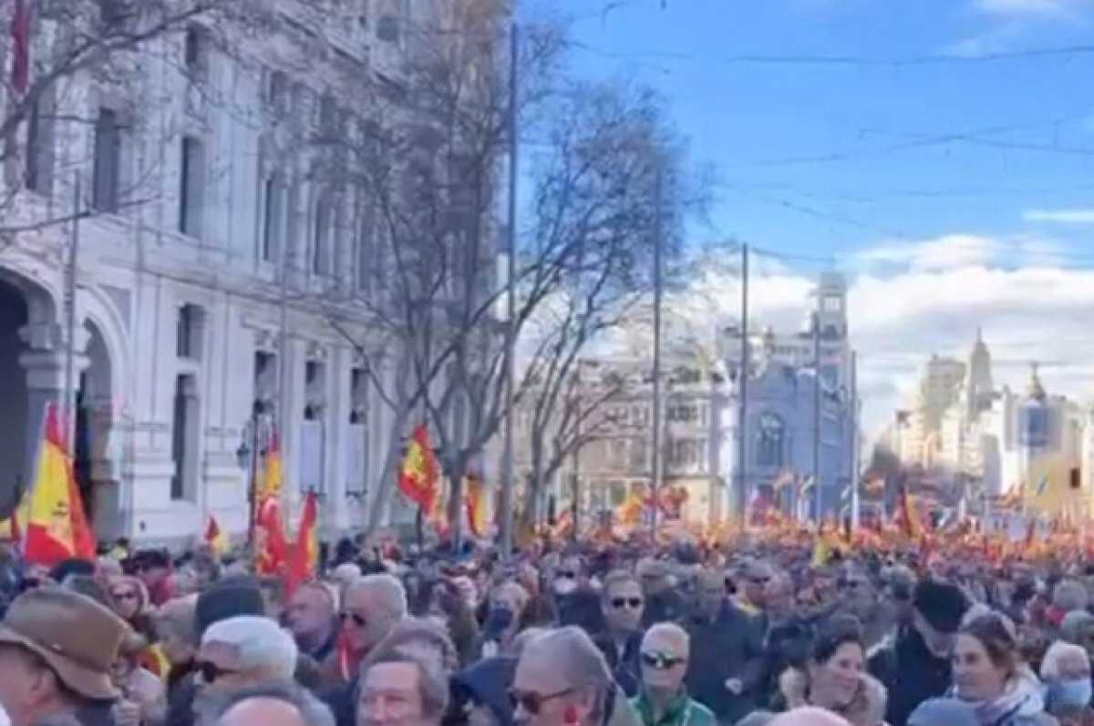    В Мадриде начались протесты против правительства Санчеса