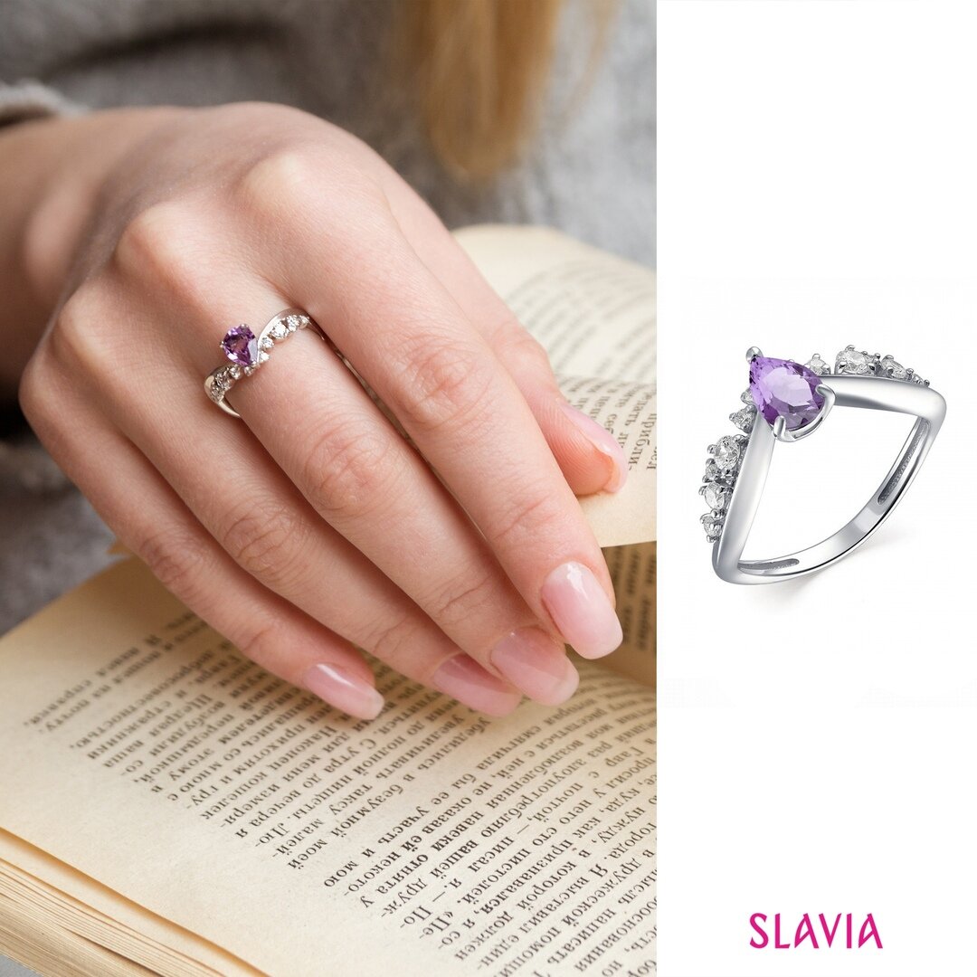 Серебряное кольцо с аместистом (арт. 01-171600АМ-00)