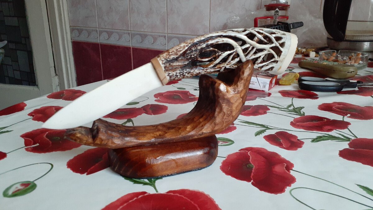 Нож Аргон клык моржа и лось Павлюков