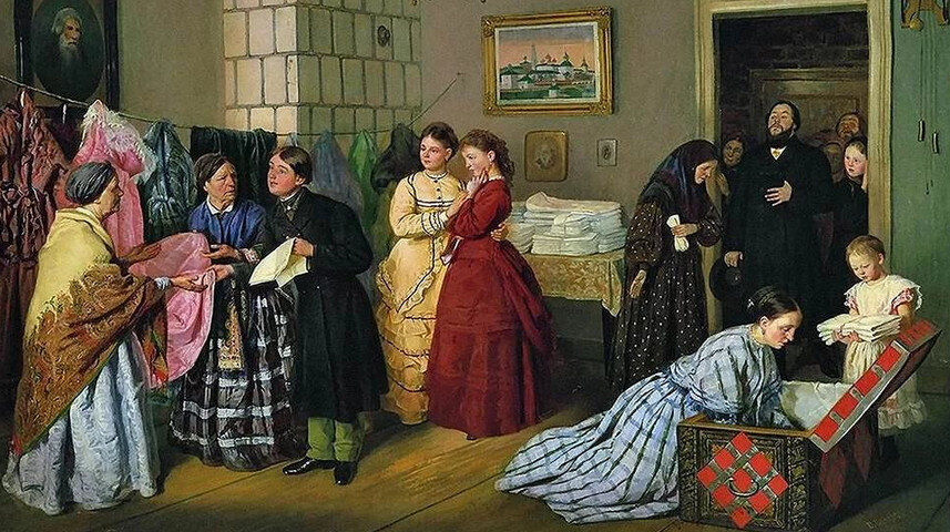 Прием приданого по росписи В. В. Пукирев